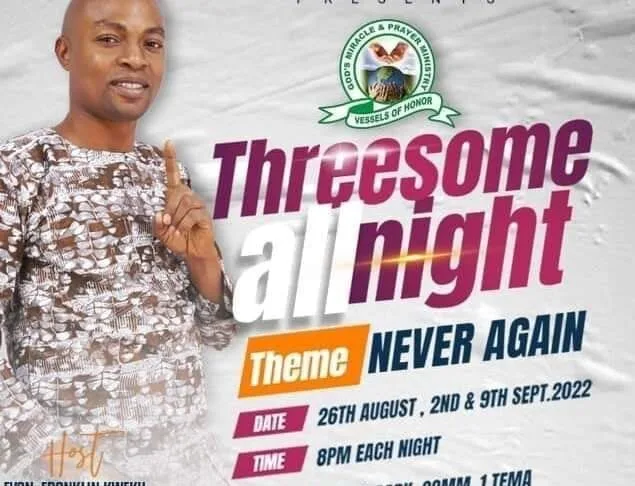 Photo of Pastor's ''Threesome" All-night Service shocks Social Media