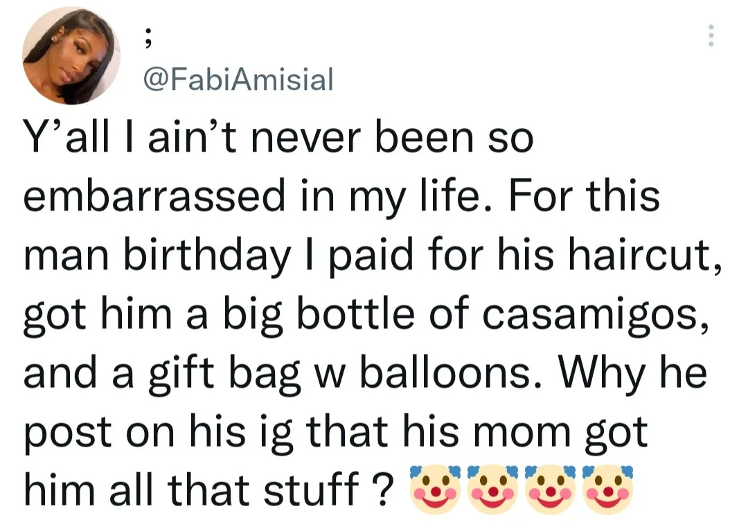 My boyfriend credits her mum for gifts I bought for his birthday - Lady Cries Out